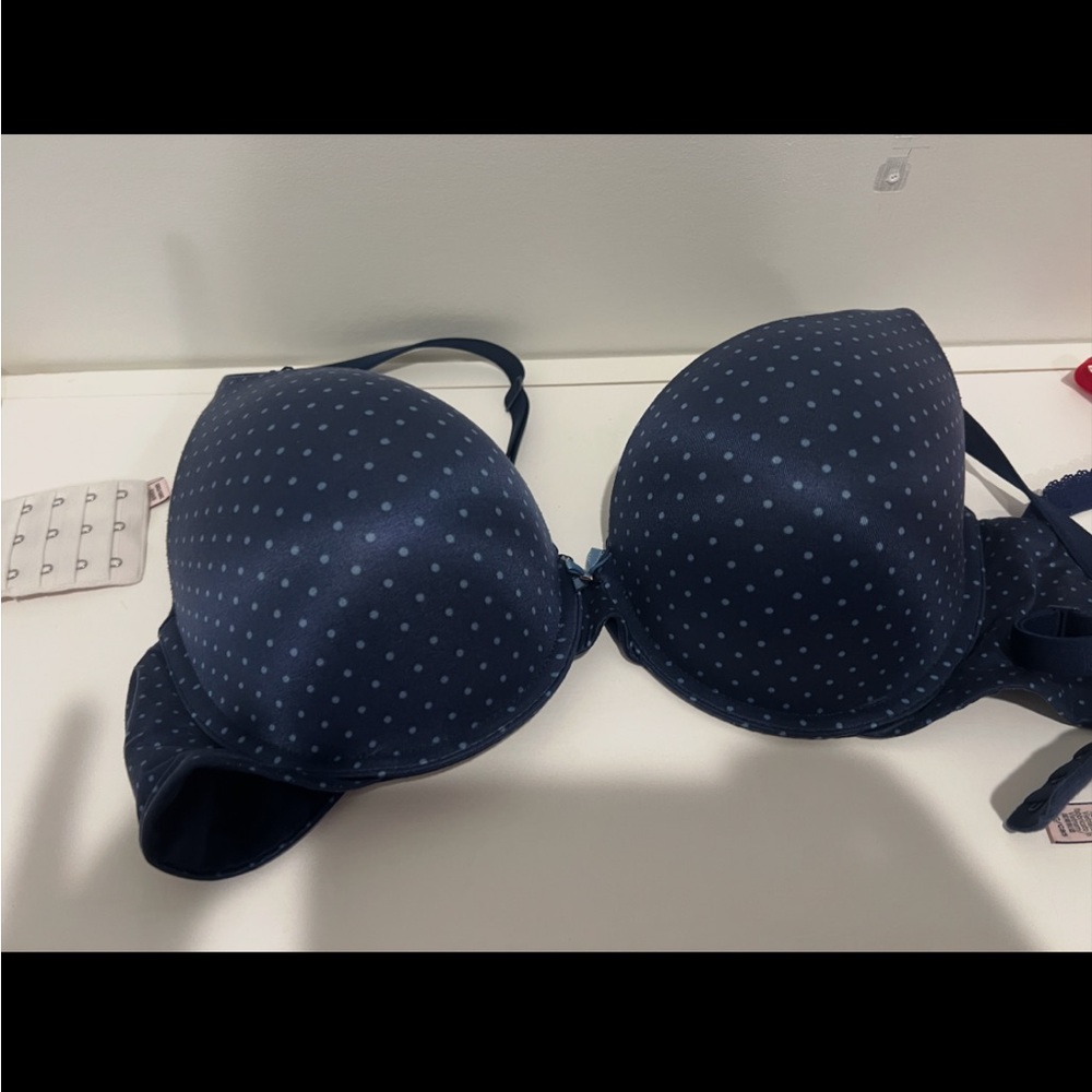 Victoria's Secret Body by Victoria Perfect Shape Blue Polka Dot AND Red Bra